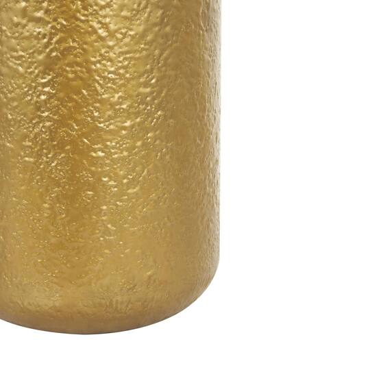 Gold Metal Tall Textured Hammered Floor Vase